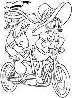 A coloring page of donald duck